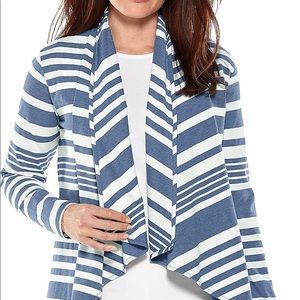Coolibar Marieta Wrap XL blue white stripe